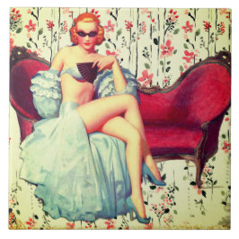 ヴィンテージピン留め女の子レトロサザンベレッド タイル