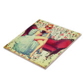 ヴィンテージピン留め女の子レトロサザンベレッド タイル (側面)