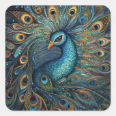 ヴィンテージピーコックアールヌーボー スクエアシール (正面)