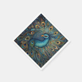 ヴィンテージピーコックアールヌーボー スタンダードカクテルナプキン (角)