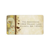 ヴィンテージピーコックイエローコーラルミュージカルノート ラベル (正面)