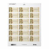 ヴィンテージピーコックイエローコーラルミュージカルノート ラベル (フルシート)