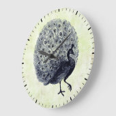 ヴィンテージピーコックイラストレーション壁時計 ラージ壁時計 (傾斜)