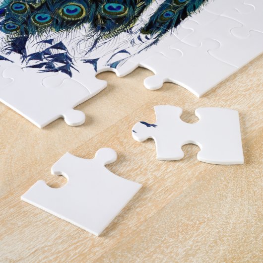 ヴィンテージピーコックイラストレーション ジグソーパズル (側面)