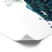 ヴィンテージピーコックイラストレーション ポスター (角)