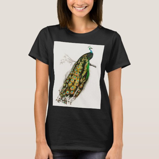 ヴィンテージピーコックイラストレーション Tシャツ (正面)