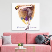 ヴィンテージピーコックウーマンフラッパーかわいらし キャンバスプリント (インサイチュ (リビング))