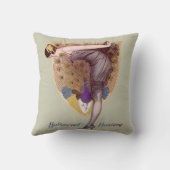 ヴィンテージピーコックウーマンフラッパーかわいらし クッション (裏面)