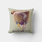 ヴィンテージピーコックウーマンフラッパーかわいらし クッション (正面)