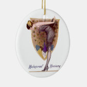 ヴィンテージピーコックウーマンフラッパーかわいらし セラミックオーナメント (右)