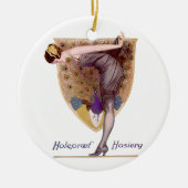 ヴィンテージピーコックウーマンフラッパーかわいらし セラミックオーナメント (正面)