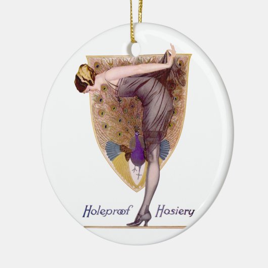 ヴィンテージピーコックウーマンフラッパーかわいらし セラミックオーナメント (左)