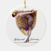 ヴィンテージピーコックウーマンフラッパーかわいらし セラミックオーナメント (裏面)