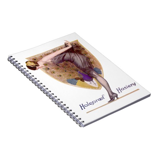 ヴィンテージピーコックウーマンフラッパーかわいらし ノートブック (右側)