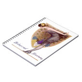 ヴィンテージピーコックウーマンフラッパーかわいらし ノートブック (左側)