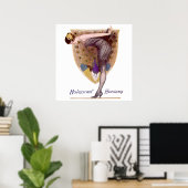 ヴィンテージピーコックウーマンフラッパーかわいらし ポスター (ホームオフィス)