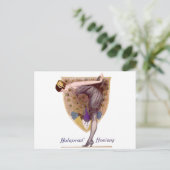 ヴィンテージピーコックウーマンフラッパーかわいらし ポストカード (スタンド正面)