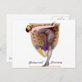 ヴィンテージピーコックウーマンフラッパーかわいらし ポストカード (正面/裏面)