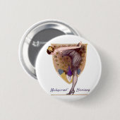 ヴィンテージピーコックウーマンフラッパーかわいらし 缶バッジ (正面&裏面)