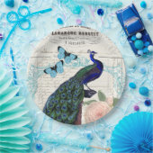 ヴィンテージピーコックオンエフフランスのエメラコラージュ ペーパープレート (パーティー)