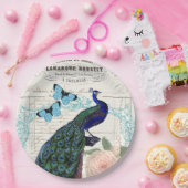 ヴィンテージピーコックオンエフフランスのエメラコラージュ ペーパープレート (パーティー)