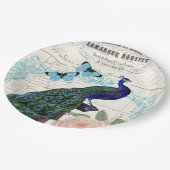 ヴィンテージピーコックオンエフフランスのエメラコラージュ ペーパープレート (アングル)