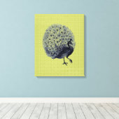 ヴィンテージピーコックオングリーン – キャンバスプリント (インサイチュ (ウッドフロア))