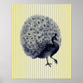 ヴィンテージピーコックオンシンストライプ ポスター (正面)