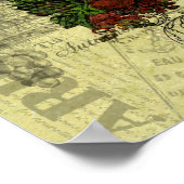 ヴィンテージピーコックオンブランチアパレルとギフト ポスター (角)