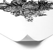 ヴィンテージピーコックオンブランチTシャツとギフト ポスター (角)