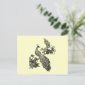 ヴィンテージピーコックオンブランチTシャツとギフト ポストカード (スタンド正面)