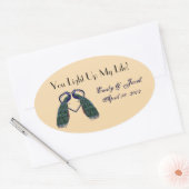 ヴィンテージピーコックキャンドルジャーメッセージカード 楕円形シール (封筒)