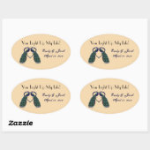 ヴィンテージピーコックキャンドルジャーメッセージカード 楕円形シール (シート)