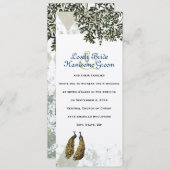 ヴィンテージピーコックシェブロン結婚式招待状 招待状 (正面/裏面)