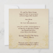 ヴィンテージピーコックスクエア結婚式招待状リネン#5 招待状 (裏面)