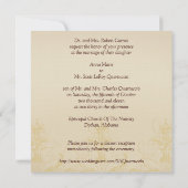 ヴィンテージピーコックスクエア結婚式招待状リネン#6 招待状 (裏面)