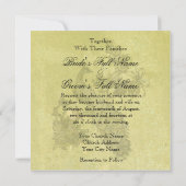 ヴィンテージピーコックスクエア結婚式招待状 招待状 (裏面)