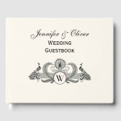 ヴィンテージピーコックスモノグラムアイボリーBG ゲストブック (正面)