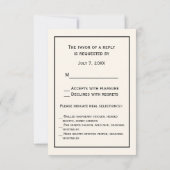 ヴィンテージピーコックスモノグラムアイボリーBG 出欠カード (裏面)