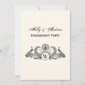 ヴィンテージピーコックスモノグラムアイボリーBG 招待状 (正面)