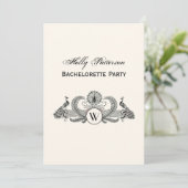 ヴィンテージピーコックスモノグラムアイボリーBG 招待状 (スタンド正面)