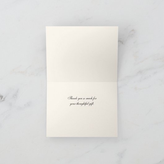 ヴィンテージピーコックスモノグラムフェイク金ゴールドアイボリーBG サンキューカード (内部)