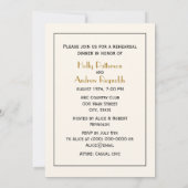 ヴィンテージピーコックスモノグラムフェイク金ゴールドアイボリーBG 招待状 (裏面)