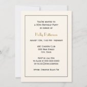 ヴィンテージピーコックスモノグラムフェイク金ゴールドアイボリーBG 招待状 (裏面)