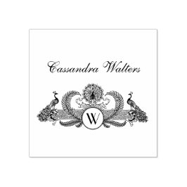 ヴィンテージピーコックスモノグラム名イニシャル ラバースタンプ