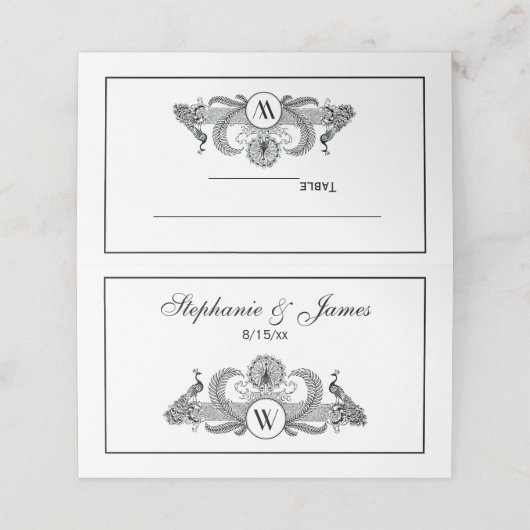 ヴィンテージピーコックスモノグラム プレイスカード (外部開封)