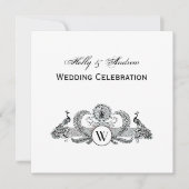 ヴィンテージピーコックスモノグラム 招待状 (正面)