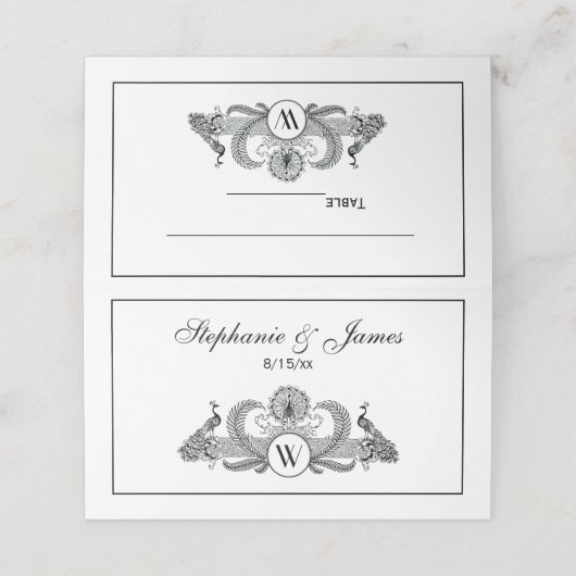 ヴィンテージピーコックスモノグラムShp プレイスカード (外部開封)