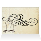 ヴィンテージピーコックス鳥かご結婚式招待状 (内部横(上))