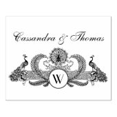 ヴィンテージピーコックス、カップル名イニシャルモノグラム ラバースタンプ (インプリント)